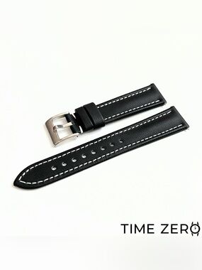 ⚡️SALE: New Black White Stitch Sailcloth Watch Strap (The Regatta Collection)
